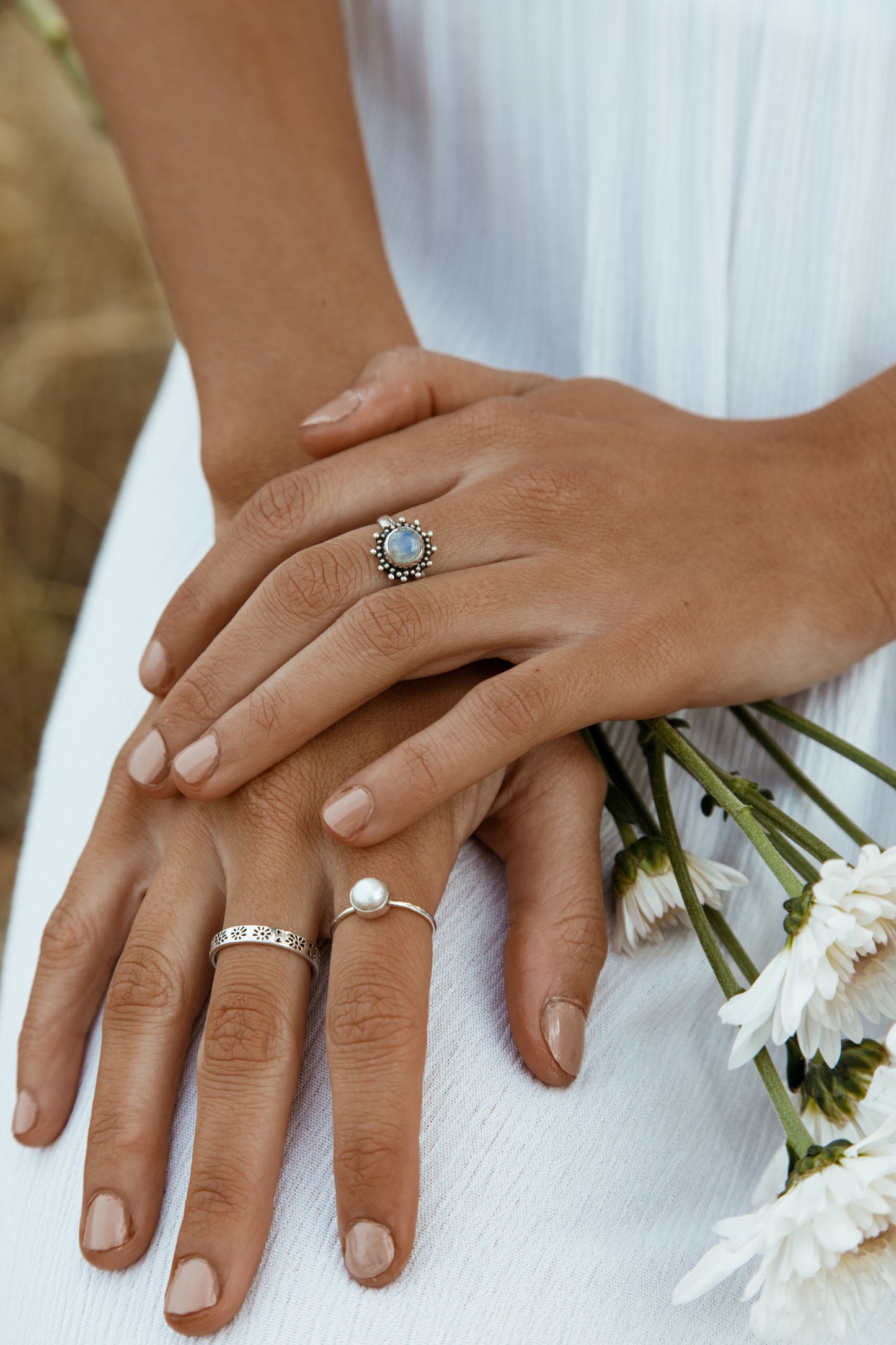 Moonstone Sun Ring