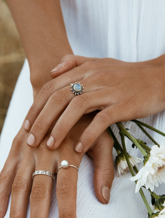 Moonstone Sun Ring