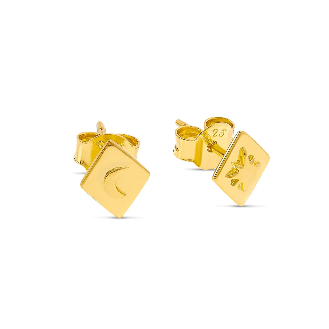 Moon and Star Studs